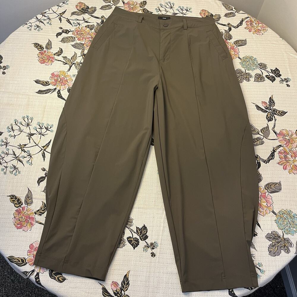 Ruti Women's Work Pants Brown Size 10 (31") Wide Ish Barrel Leg Trouser Stretch